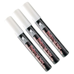 Marvy Uchida® Bistro Chalk Marker, Chisel Tip, White, Pack of 3