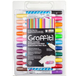 Marvy Uchida® Graffiti Fabric Marker Set, 30 Markers
