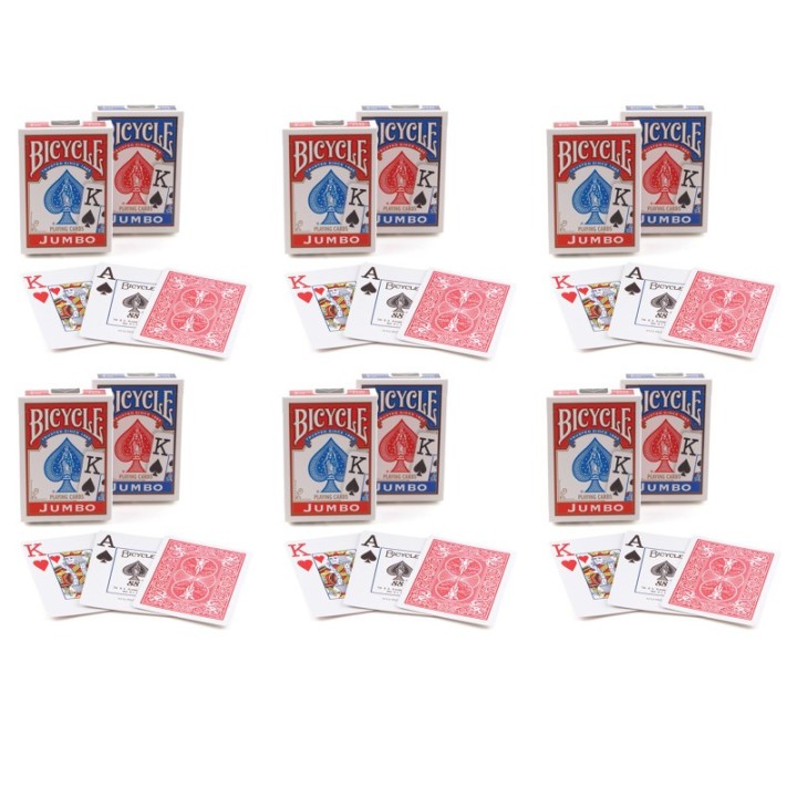 Bicycle Jumbo Index Playing Cards, 6 Decks
