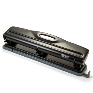 Achieva® Economy 3 Hole Punch, 12 Sheet Capacity, Black