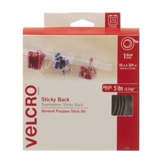 VELCRO® Original Sticky Back Tape, White, 15 ft x 3/4 in, 1 Roll