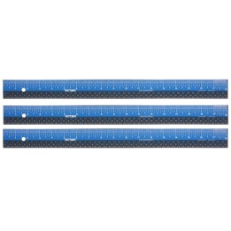 Victor Easy Read™ Ruler, Stainless Steel, Blue/Black, 18", Pack of 3