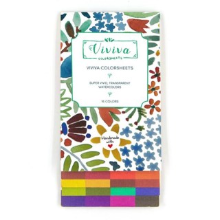 Viviva Watercolor Paint Colorsheets, 16 Original Colors