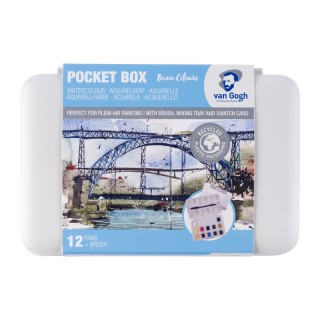 Van Gogh Watercolor Plastic Pocket Box, 12 Pan General Selection