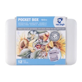 Van Gogh Watercolor Plastic Pocket Box, 12 Pan Shades Of Nature Selection