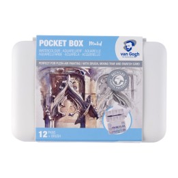 Van Gogh Watercolor Plastic Pocket Box, 12 Pan Muted Color Selection