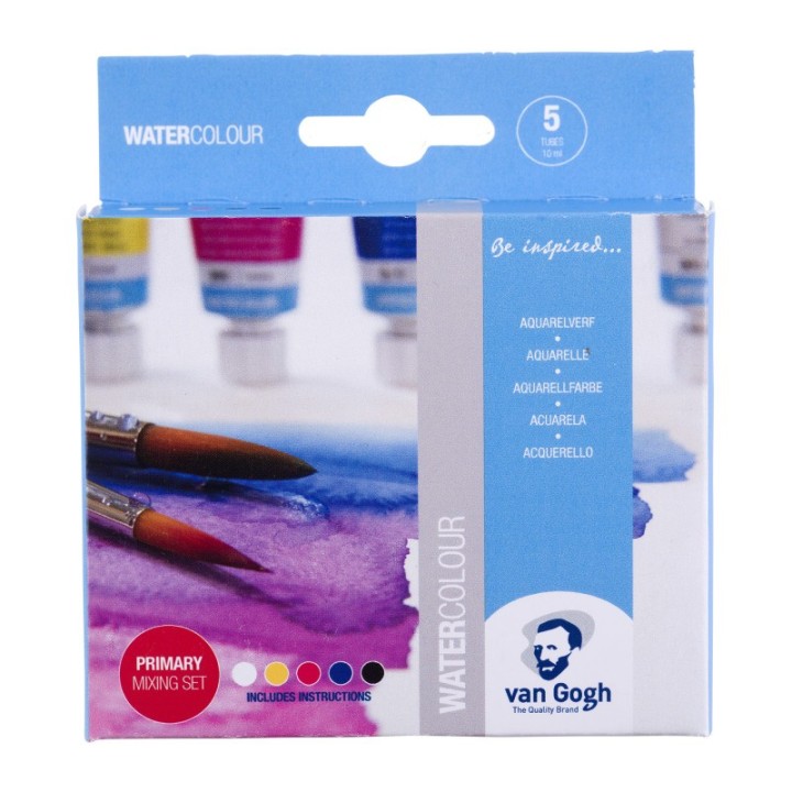 Van Gogh Watercolor Tube Set, 5 x 10mL, Primary Mixing Selection