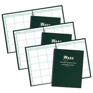 WARD® Teacher Lesson Plan/Assignment Book, 6 Period, 44 Weeks, Pack of 3