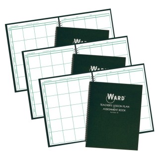 WARD® Teacher Lesson Plan/Assignment Book, 8 Period, 44 Weeks, Pack of 3