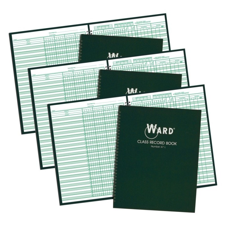 WARD® Class Record Book, 38 Name, 6-7 Week Periods, Pack of 3