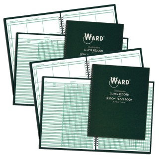 WARD® Combination 9-10 Week Class Record + 6 Period Lesson Plan Book, Pack of 2