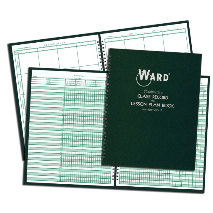 WARD® Combination 9-10 Week Class Record + 8 Period Lesson Plan Book
