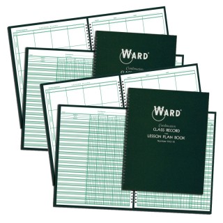 WARD® Combination 9-10 Week Class Record + 8 Period Lesson Plan Book, Pack of 2