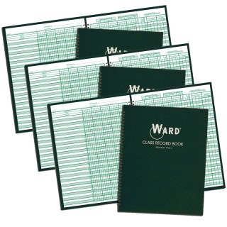 WARD® Class Record Book, 38 Name, 9-10 Week Periods, Pack of 3
