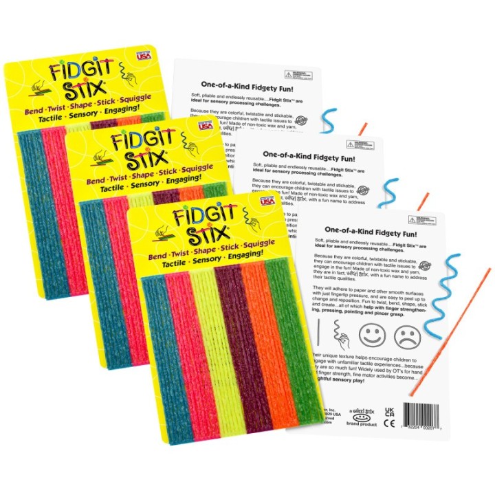Wikki Stix® Fidgit Stix, 42 Per Pack, 3 Packs