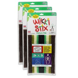 Wikki Stix® Wikki Stix®, Nature Colors, 48 Per Pack, 3 Packs