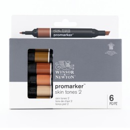 Winsor & Newton Promarker™, Skin Tones 2, Set of 6