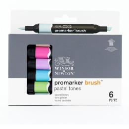 Winsor & Newton Promarker™ Brush, Pastel Tones, Set of 6