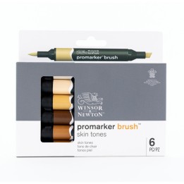 Winsor & Newton Promarker™ Brush, Skin Tones, Set of 6