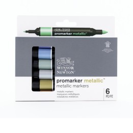 Winsor & Newton Promarker™, Metallic Colors, Set of 6