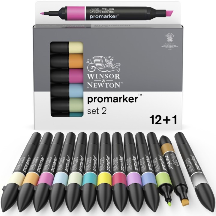 Winsor & Newton Promarker™, Essential Colors #2, Set of 12+1