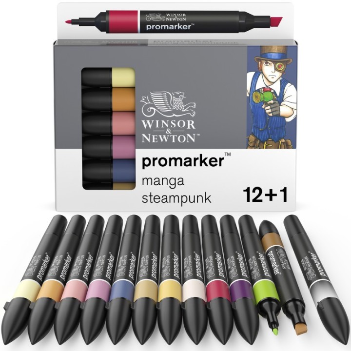 Winsor & Newton Promarker™, Manga Steampunk, Set of 12+1