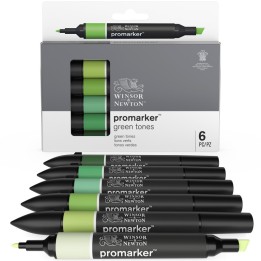 Winsor & Newton Promarker™ Green Tones, Set of 6