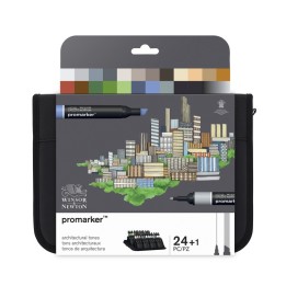 Winsor & Newton Promarker™ Architecture Zipper Wallet, Set of 24