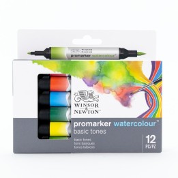 Winsor & Newton Promarker™ Watercolor, Basic Tones, Set of 12
