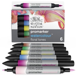Winsor & Newton Promarker™ Watercolor, Floral Tones, Set of 6