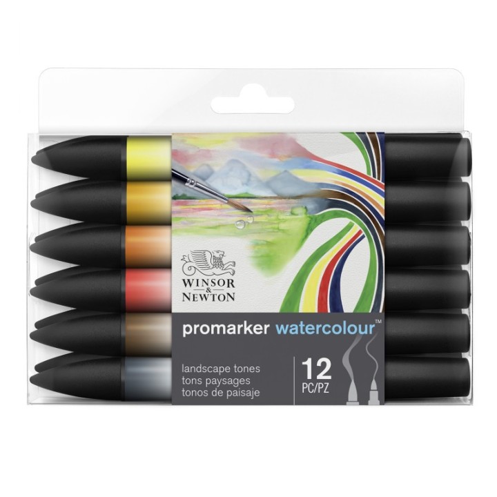 Winsor & Newton Promarker™ Watercolor, Landscape Tones, Set of 12