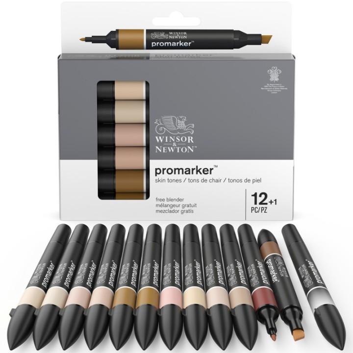 Winsor & Newton Promarker™ Skin Tones, Set of 12+1