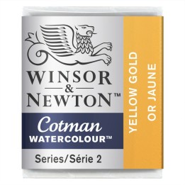 Winsor & Newton Cotman Watercolor Paint, Half Pan, Yellow Gold