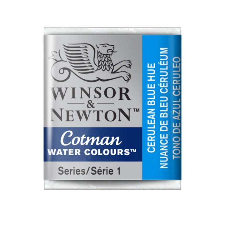 Winsor & Newton Cotman Watercolor Paint, Half Pan, Cerulean Blue Hue