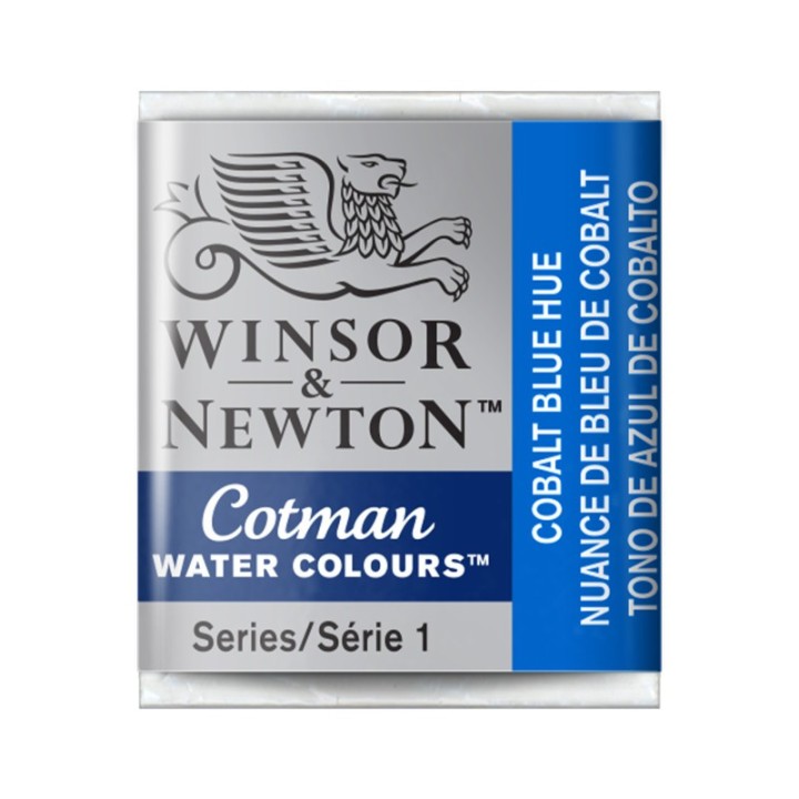 Winsor & Newton Cotman Watercolor Paint, Half Pan, Cobalt Light Blue Hue