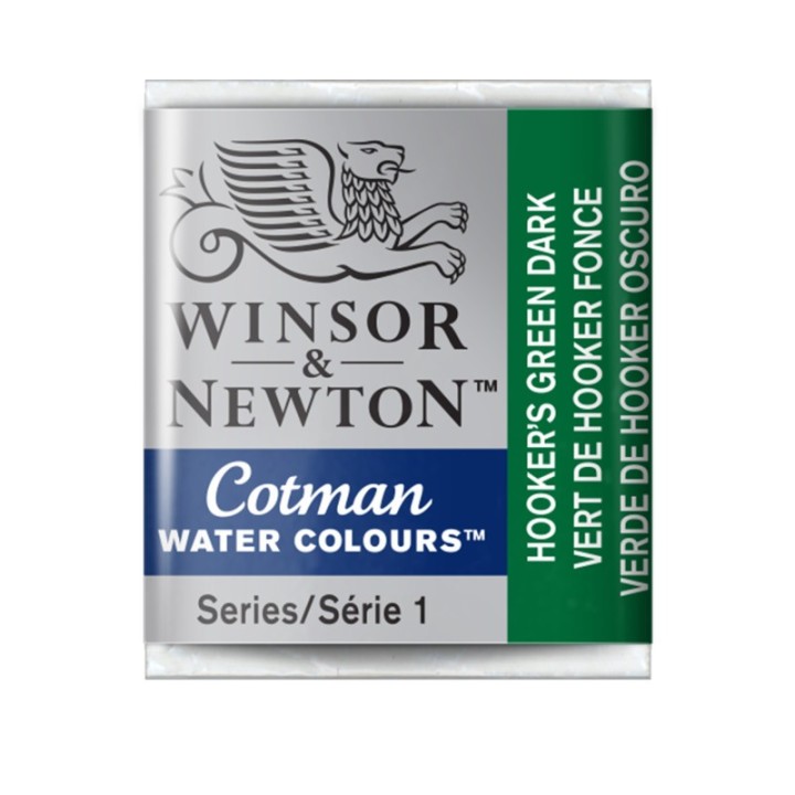Winsor & Newton Cotman Watercolor Paint, Half Pan, Hooker's Green Dark