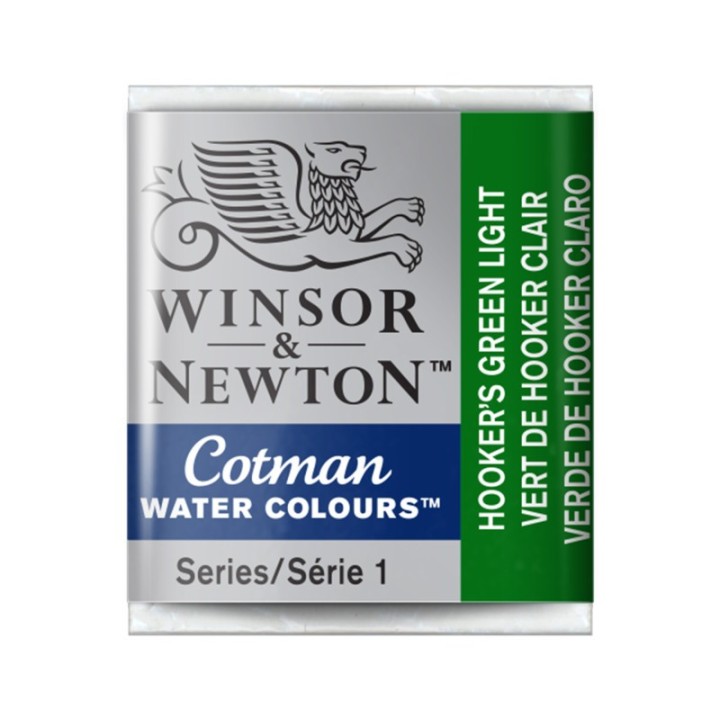 Winsor & Newton Cotman Watercolor Paint, Half Pan, Hooker's Green Light