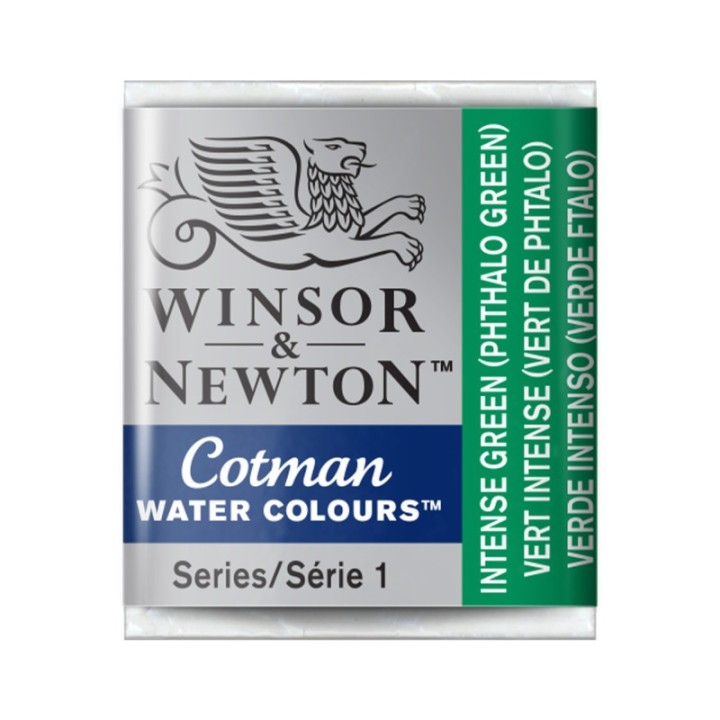 Winsor & Newton Cotman Watercolor Paint, Half Pan, Intense Green