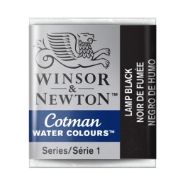 Winsor & Newton Cotman Watercolor Paint, Half Pan, Lamp Black