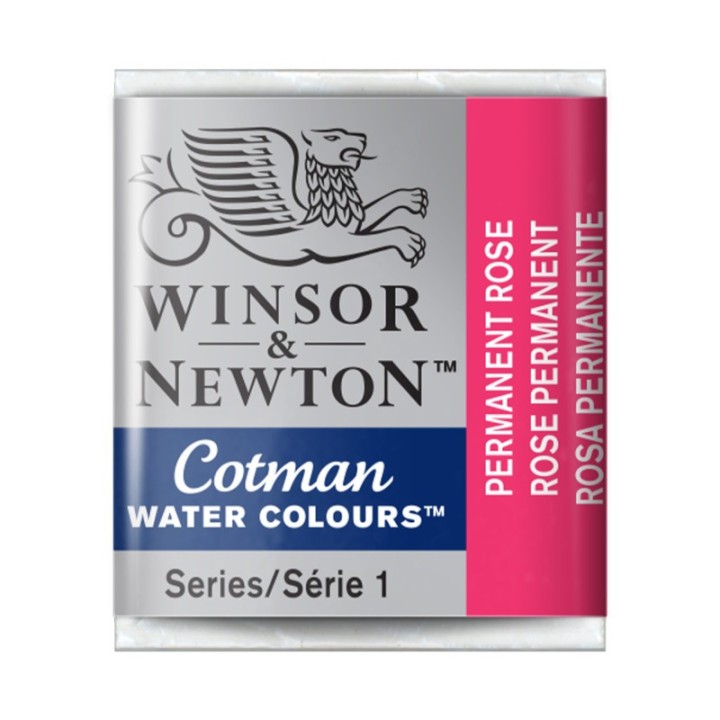 Winsor & Newton Cotman Watercolor Paint, Half Pan, Permanent Rose