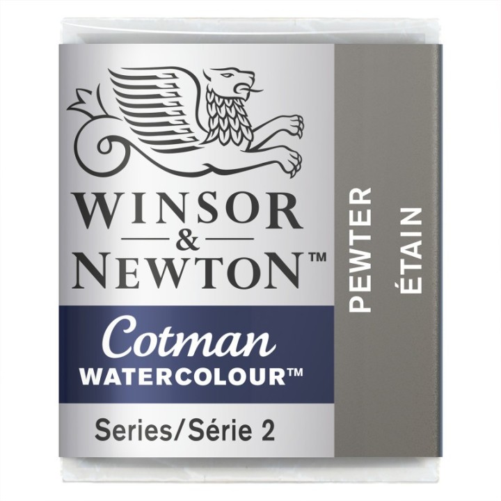 Winsor & Newton Cotman Watercolor Paint, Half Pan, Pewter