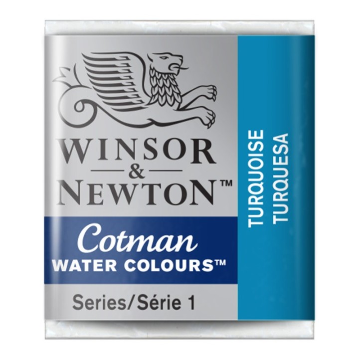 Winsor & Newton Cotman Watercolor Paint, Half Pan, Turquoise