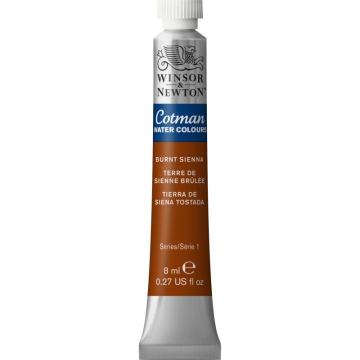 Winsor & Newton Cotman Watercolor Paint, 8 mL Tube, Burnt Sienna