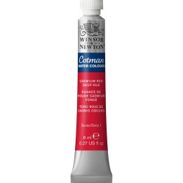 Winsor & Newton Cotman Watercolor Paint, 8 mL Tube, Cadmium Red Deep Hue