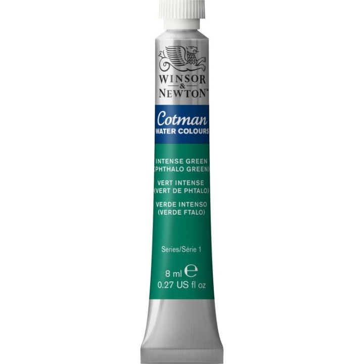 Winsor & Newton Cotman Watercolor Paint, 8 mL Tube, Intense Phthalo Green