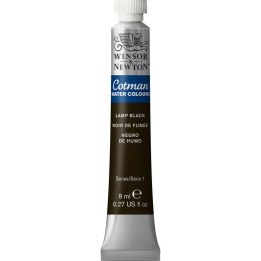 Winsor & Newton Cotman Watercolor Paint, 8 mL Tube, Lamp Black