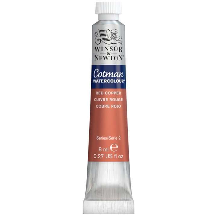 Winsor & Newton Cotman Watercolor Paint, 8 mL Tube, Red Copper