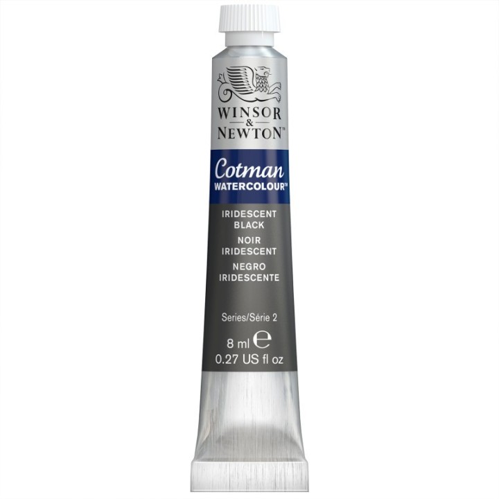 Winsor & Newton Cotman Watercolor Paint, 8 mL Tube, Iridescent Black