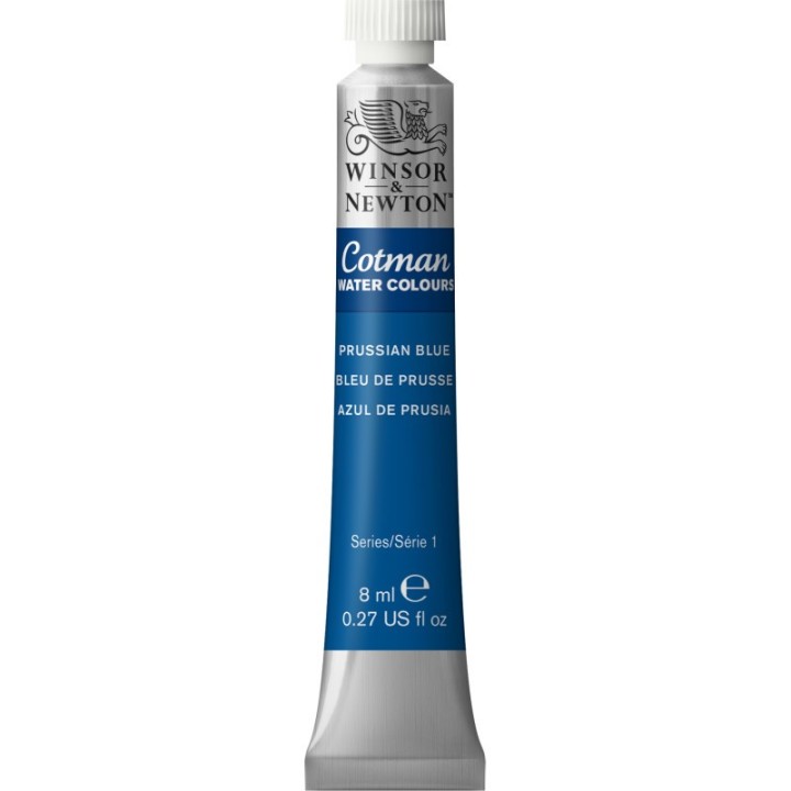 Winsor & Newton Cotman Watercolor Paint, 8 mL Tube, Prussian Blue