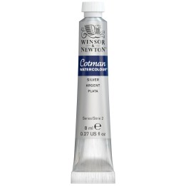 Winsor & Newton Cotman Watercolor Paint, 8 mL Tube, Silver